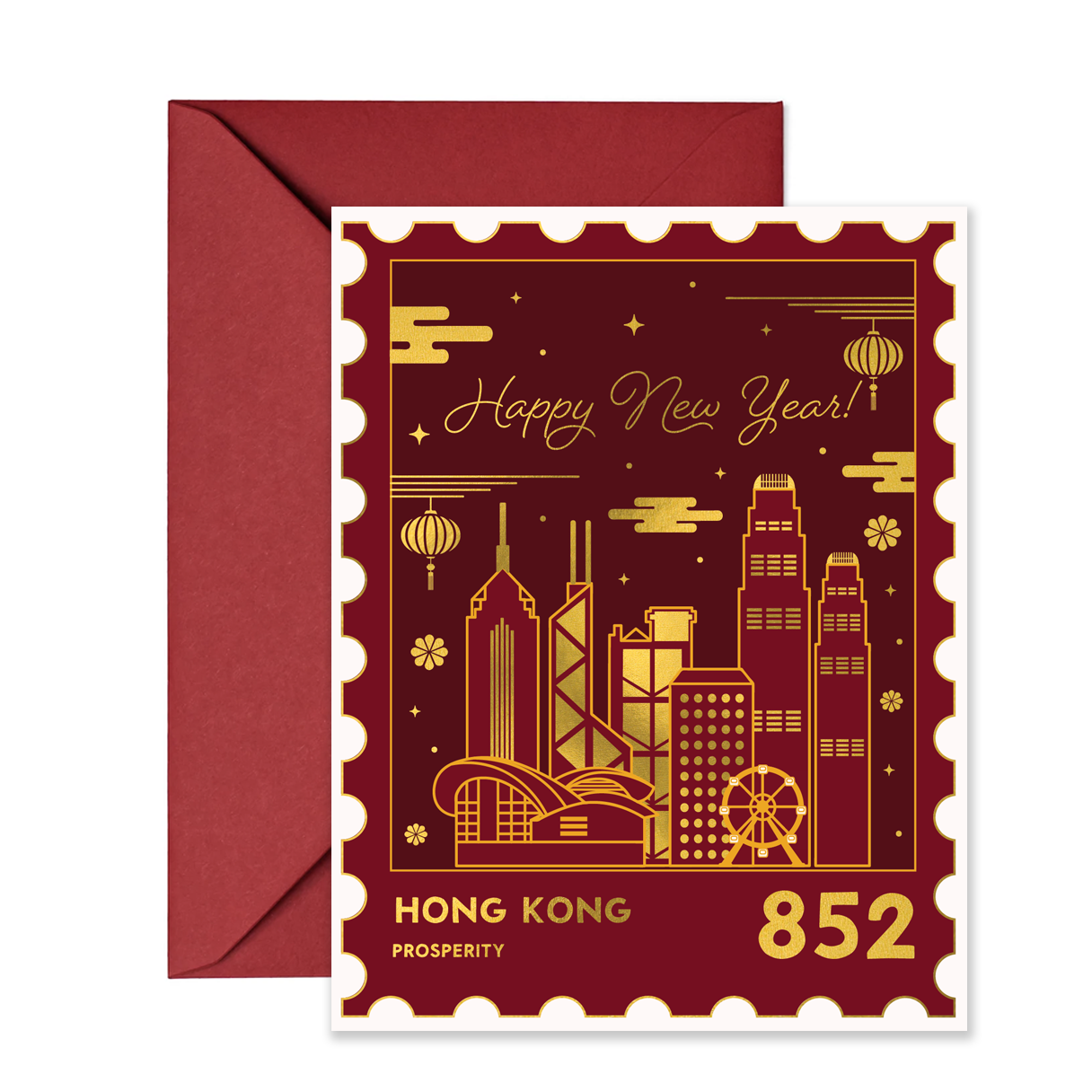 Chinese New Year Skyline - Greeting Card