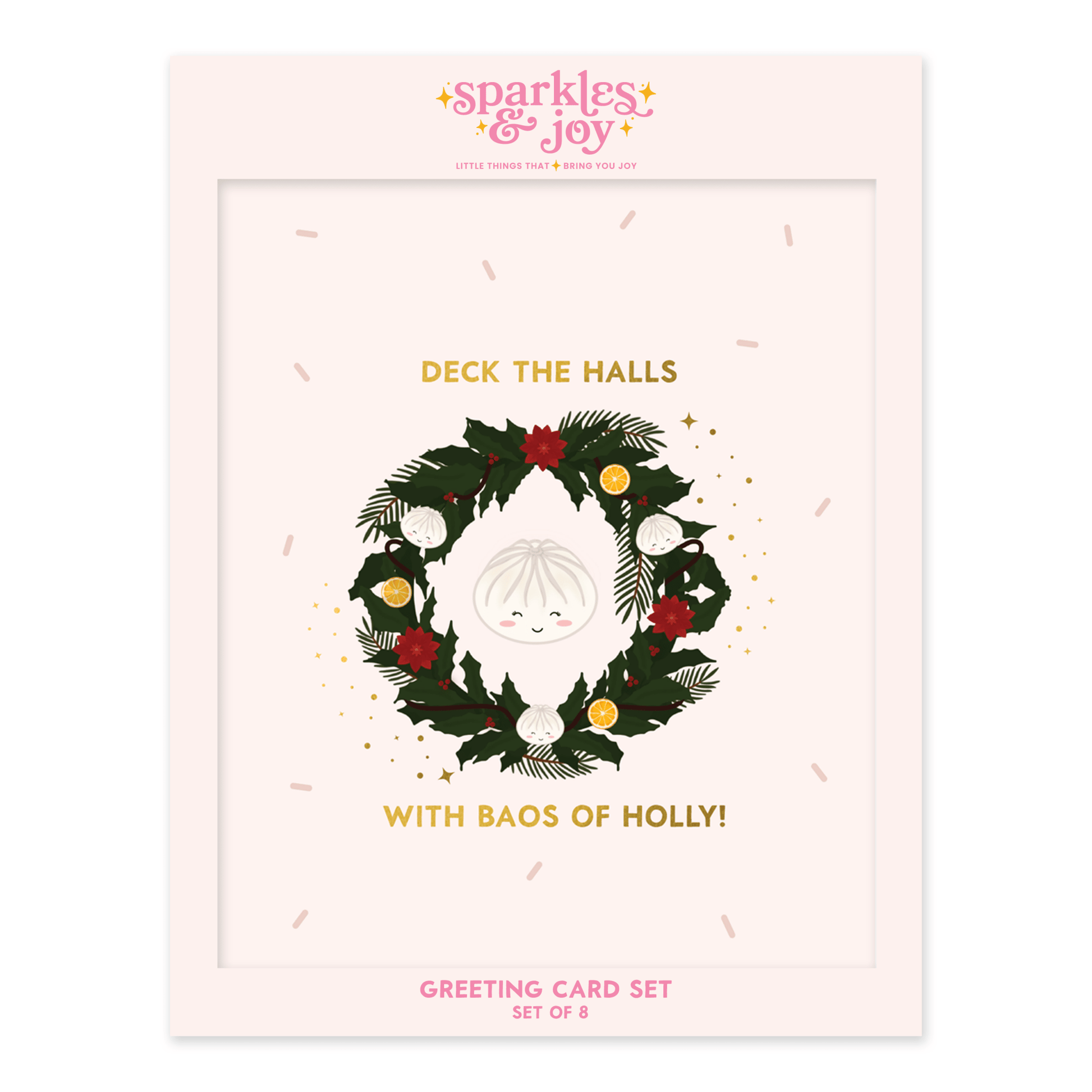 Baos of Holly - Christmas Greeting Card Boxed Set - Sparkles & Joy