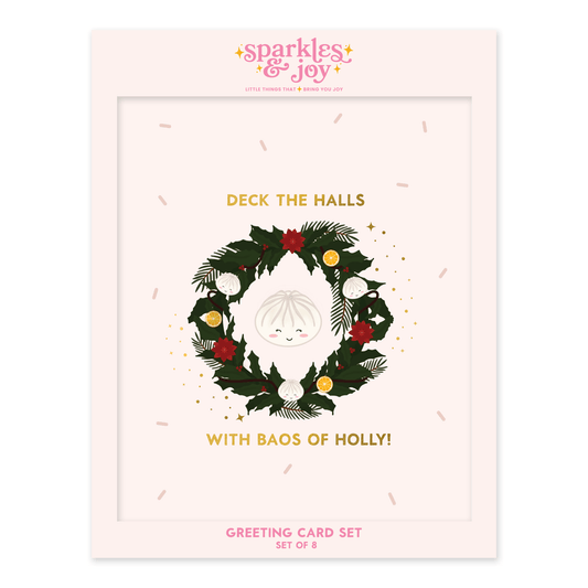 Baos of Holly - Christmas Greeting Card Boxed Set - Sparkles & Joy