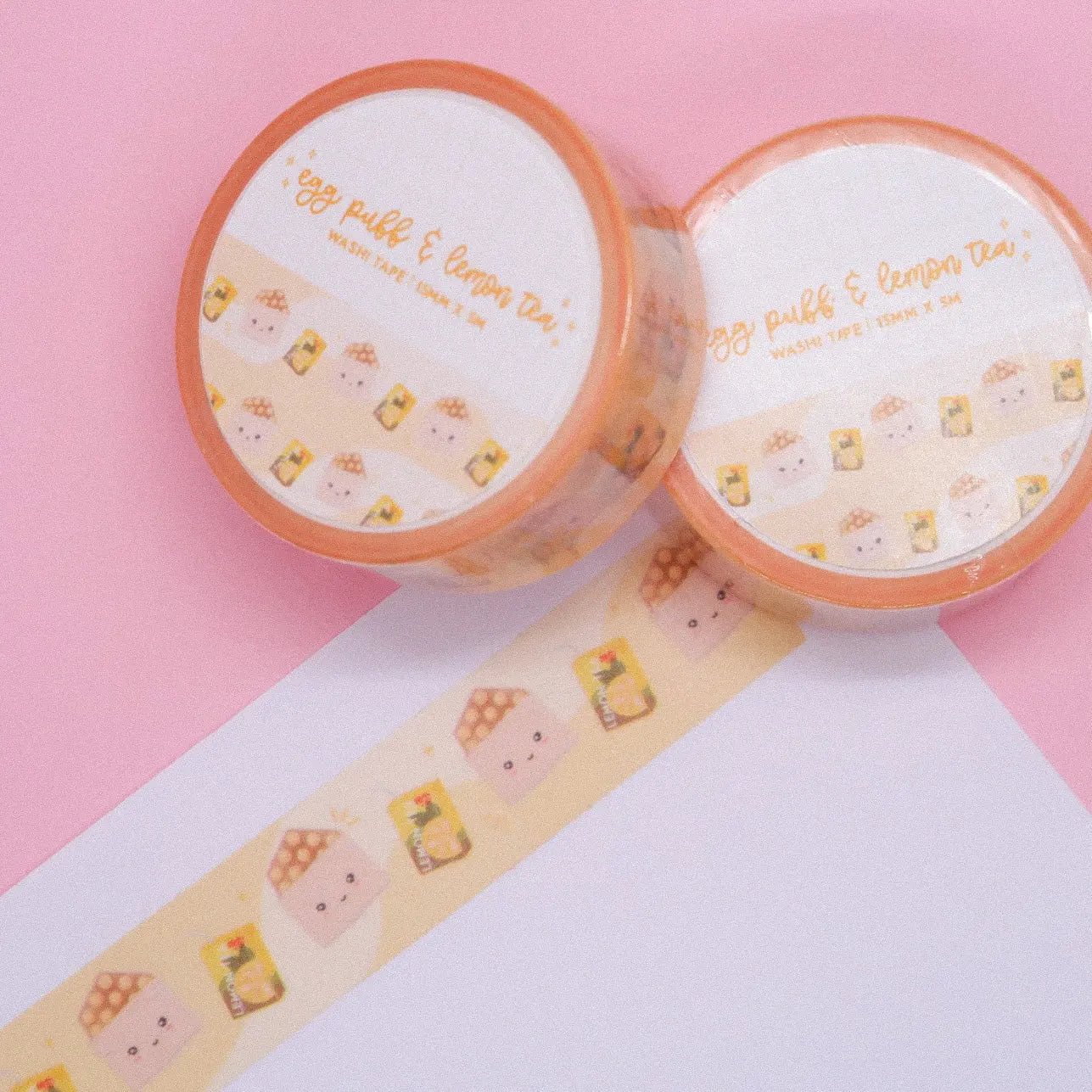 Egg Puff & Lemon Tea - Washi Tape - Sparkles & Joy
