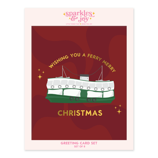 Ferry Merry Christmas - Christmas Greeting Card Boxed Set - Sparkles & Joy
