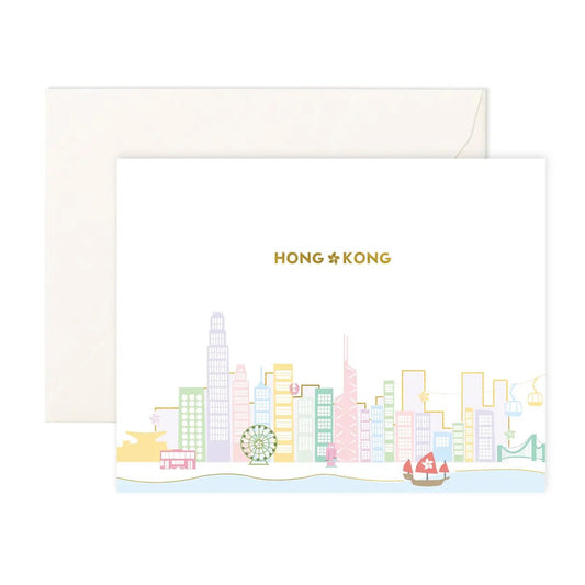 Hong Kong Skyline - Greeting Card - Sparkles & Joy