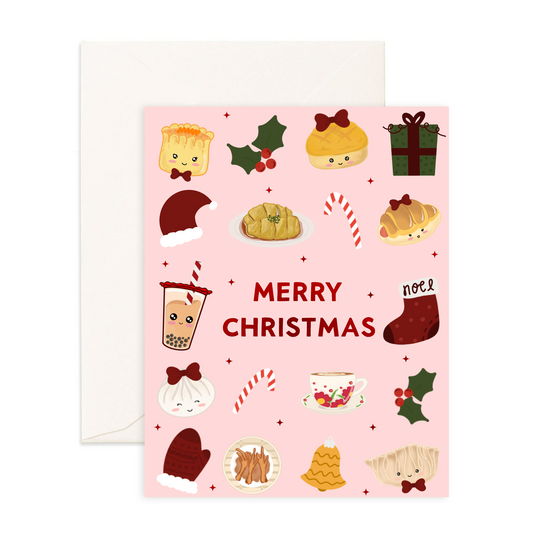 HK Christmas (Pink) - Christmas Greeting Card
